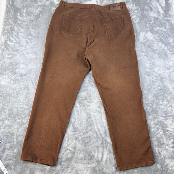 Vtg Lauren Jeans Co Ralph Lauren Women High Rise Straight Leg Brown Denim 20W - Picture 16 of 16